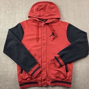 Nike Air Jordan Jacket Hoodie Adult Medium Red Long Sleeve Casual Sweater Men's